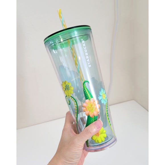 Starbucks Summer 2025 Printed Floral Clear Acrylic Venti 24oz Tumbler Cup - Picture 2 of 8